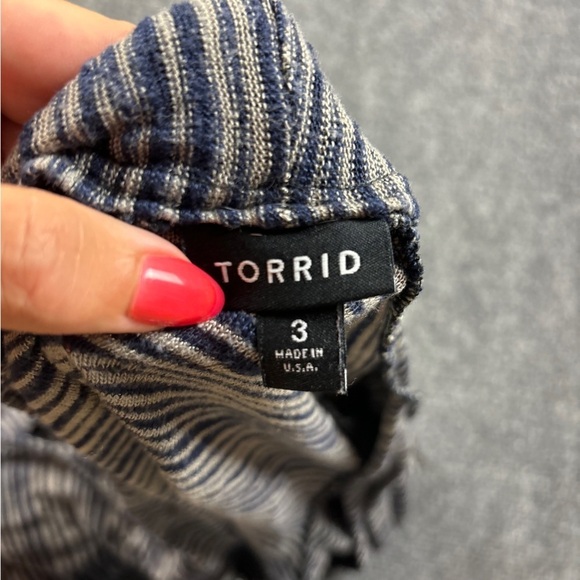 TORRID Women’s item # 10171265 Blue Stripe Cardigan Sweater size: 3X - Picture 8 of 8